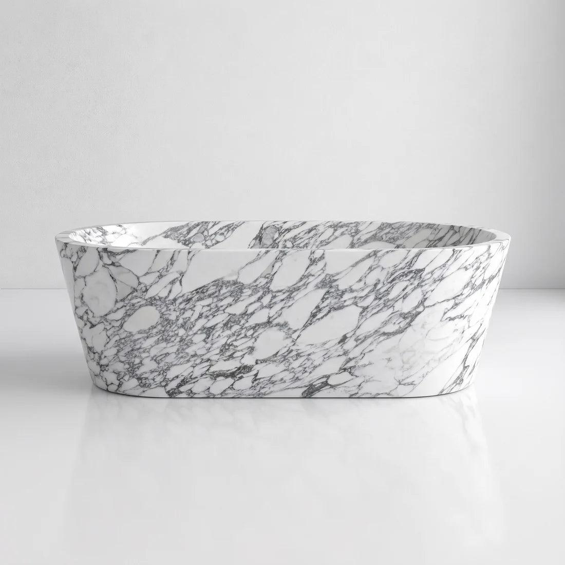 Arabescato Marble Freestanding Bathtub - Tapered
