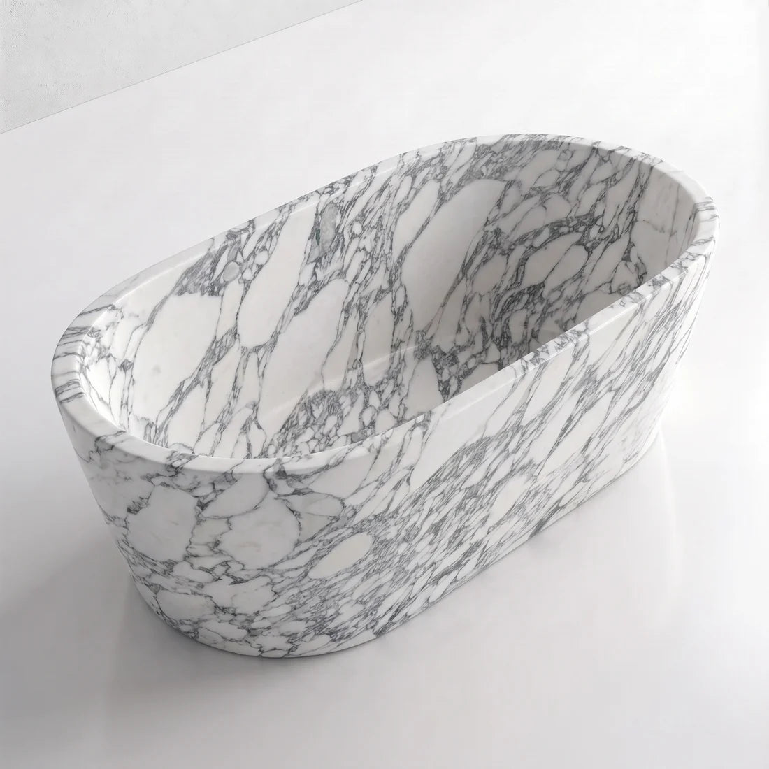 Arabescato Marble Freestanding Bathtub - Tapered