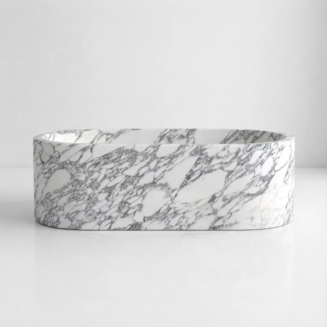 Arabescato Marble Freestanding Bathtub - Elliptical