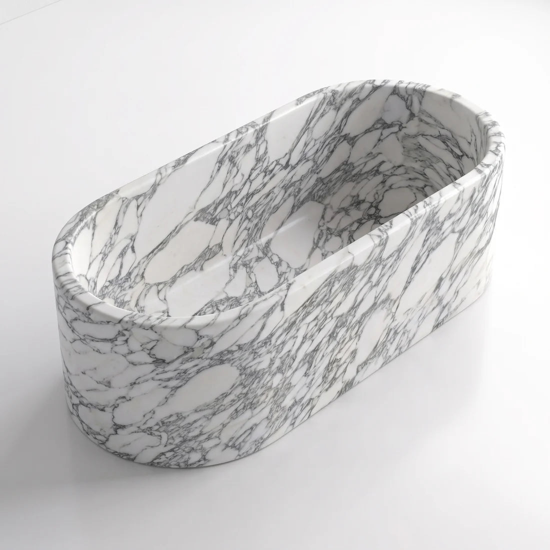 Arabescato Marble Freestanding Bathtub - Elliptical