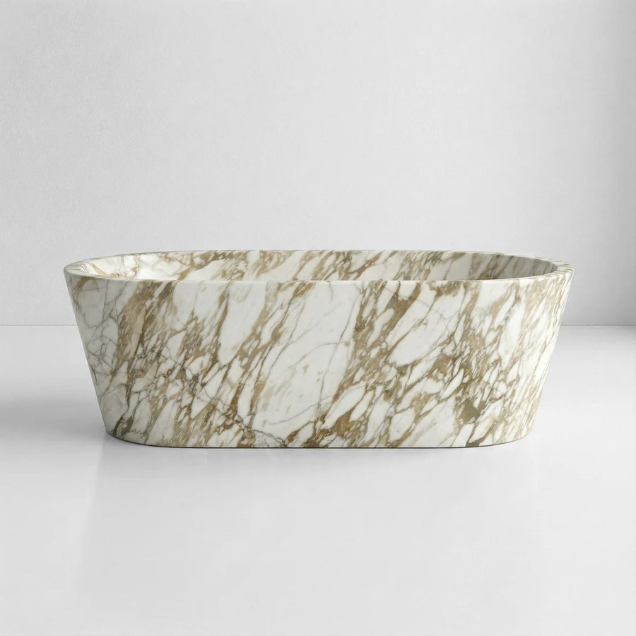 Calacatta Gold Marble Freestanding Bathtub - Tapered