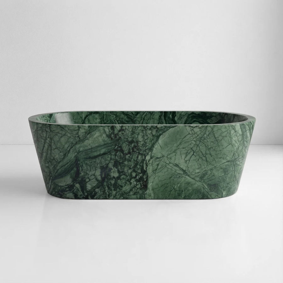 Green Guatemala Marble Freestanding Bathtub - Tapered
