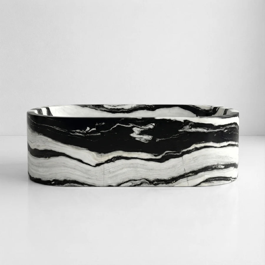 Panda Marble Freestanding Bathtub - Elliptical