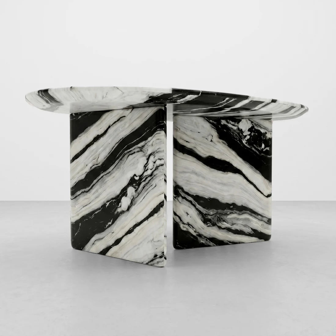 Panda White Marble Coffee Table - Pebble