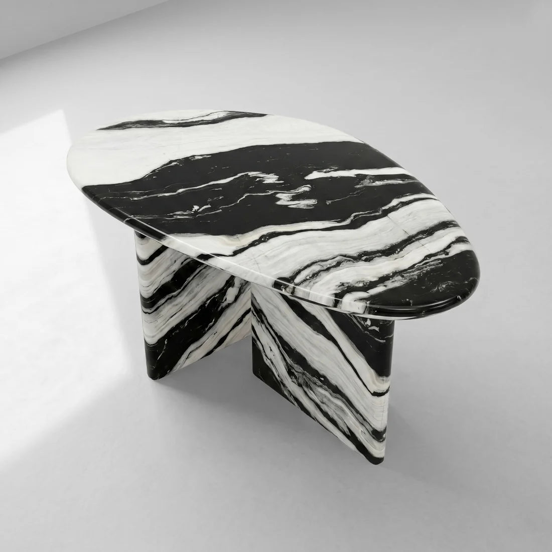 Panda White Marble Coffee Table - Pebble