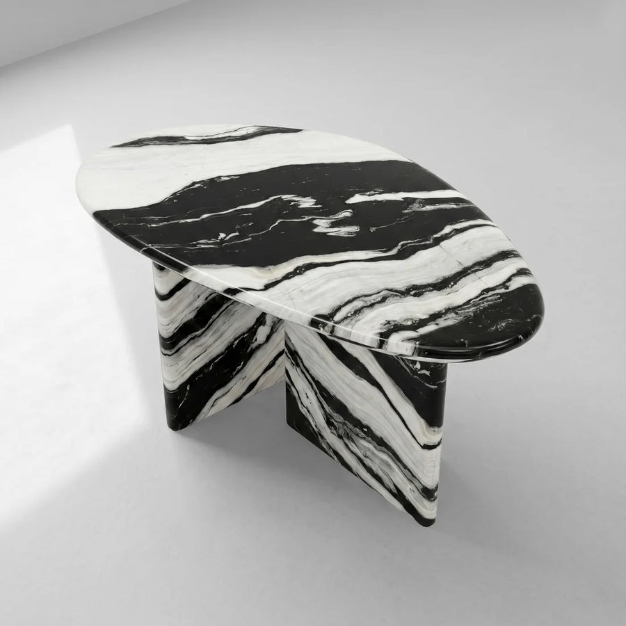 Panda White Marble Coffee Table - Pebble