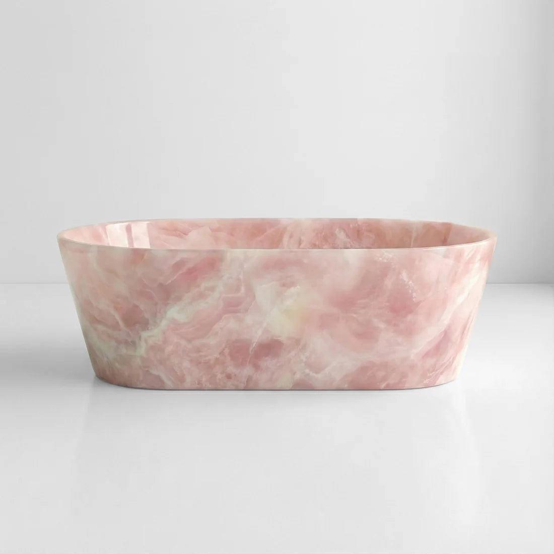 Pink Onyx Freestanding Bathtub - Tapered