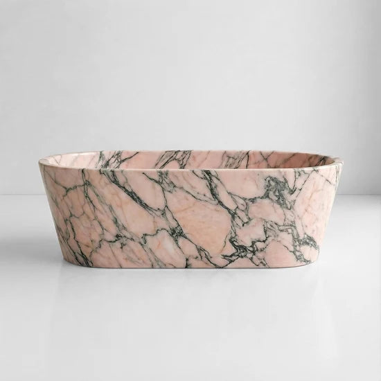 Rosso Portogallo Marble Freestanding Bathtub - Tapered