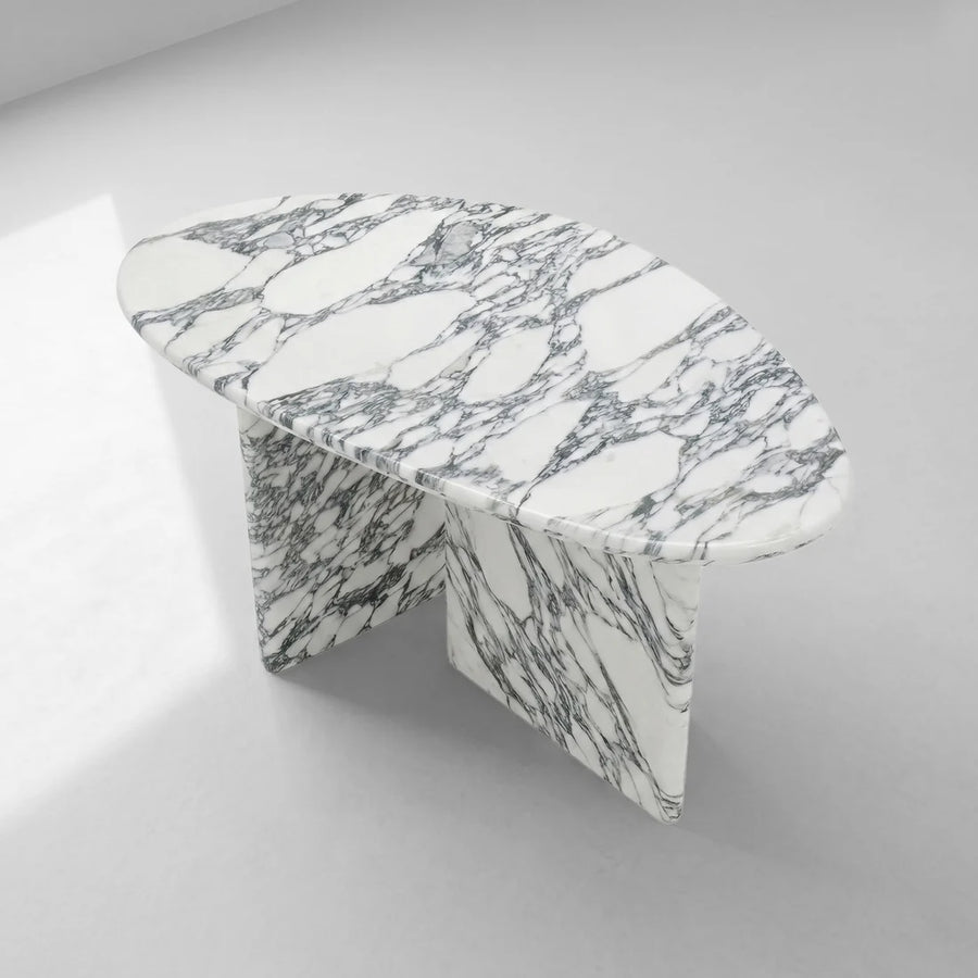 Arabescato Marble Coffee Table - Pebble