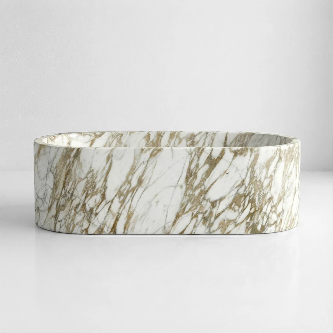 Calacatta Gold Marble Freestanding Bathtub - Elliptical