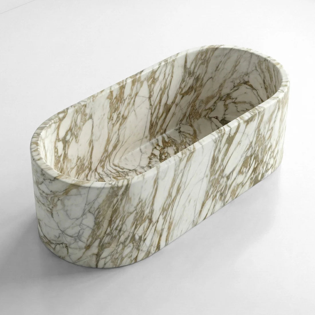 Calacatta Gold Marble Freestanding Bathtub - Elliptical