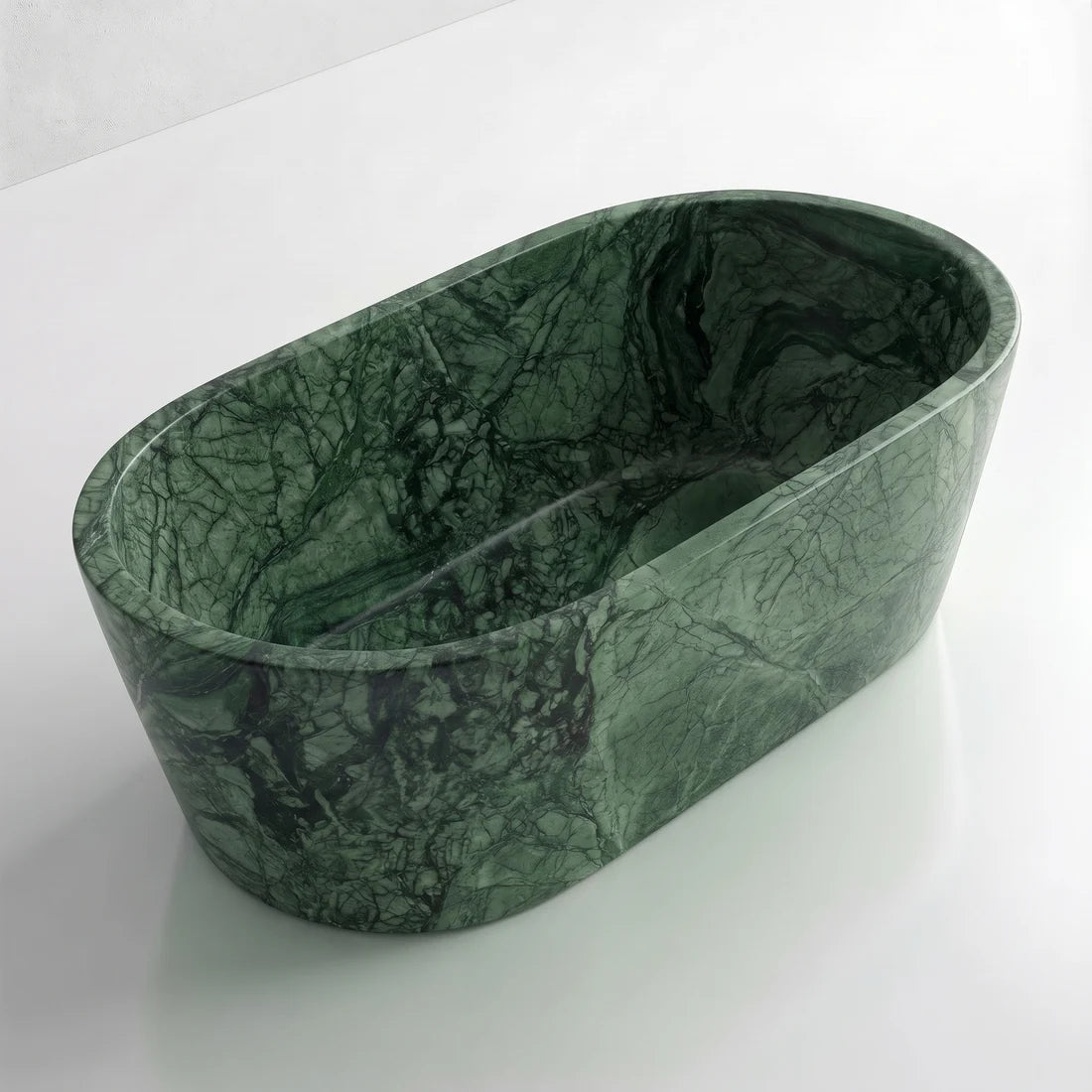 Green Guatemala Marble Freestanding Bathtub - Tapered