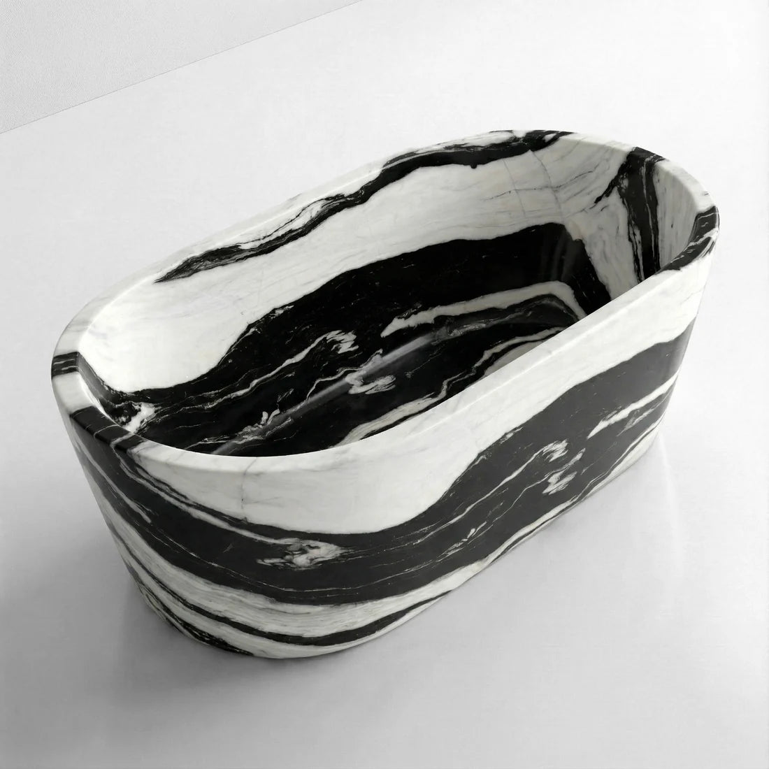 Panda Marble Freestanding Bathtub - Tapered