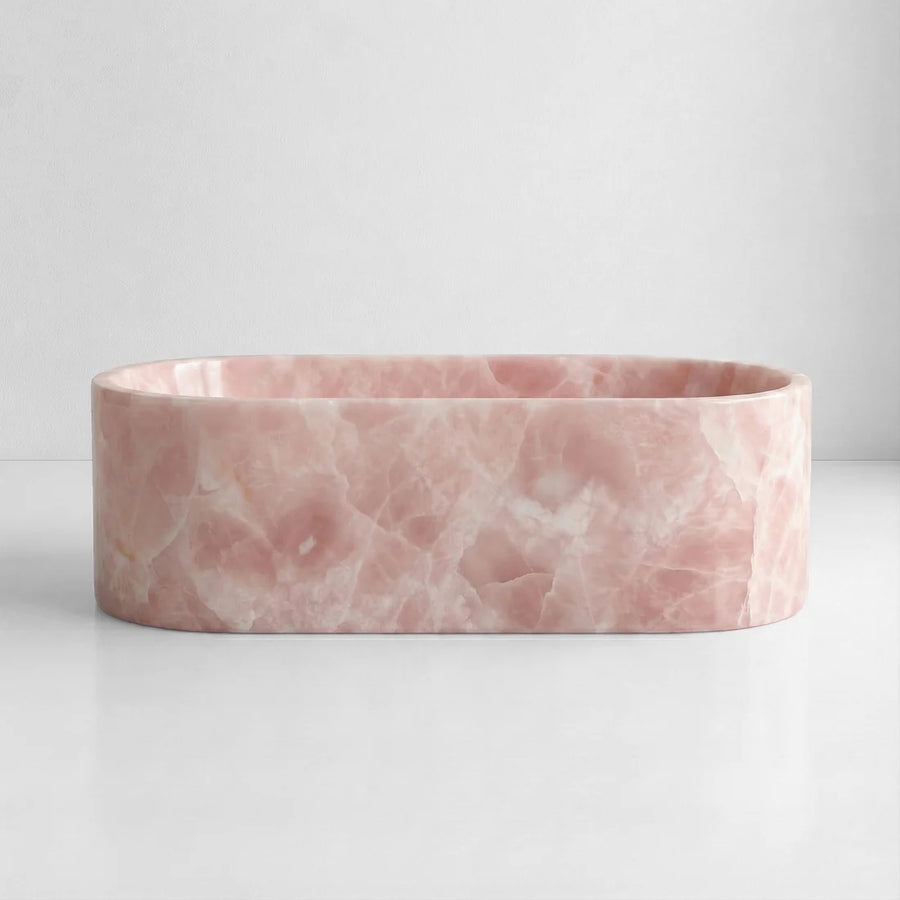 Pink Onyx Freestanding Bathtub - Elliptical