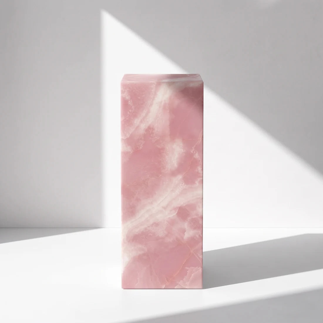 Pink Onyx Marble Pedestal Stand