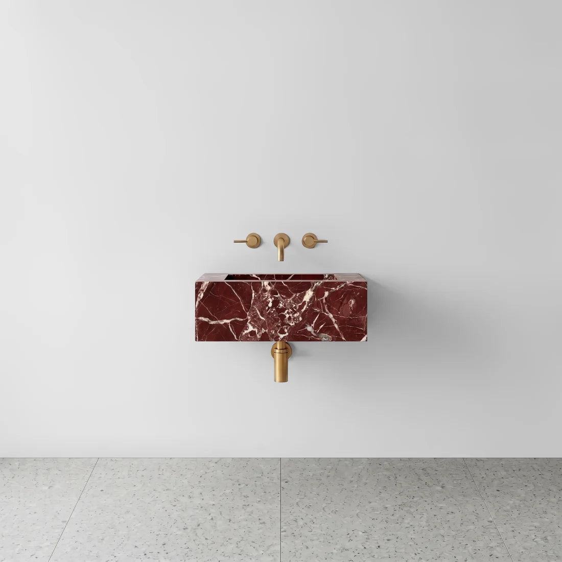 Rosso Levanto Marble Powder Room Basin - Mini