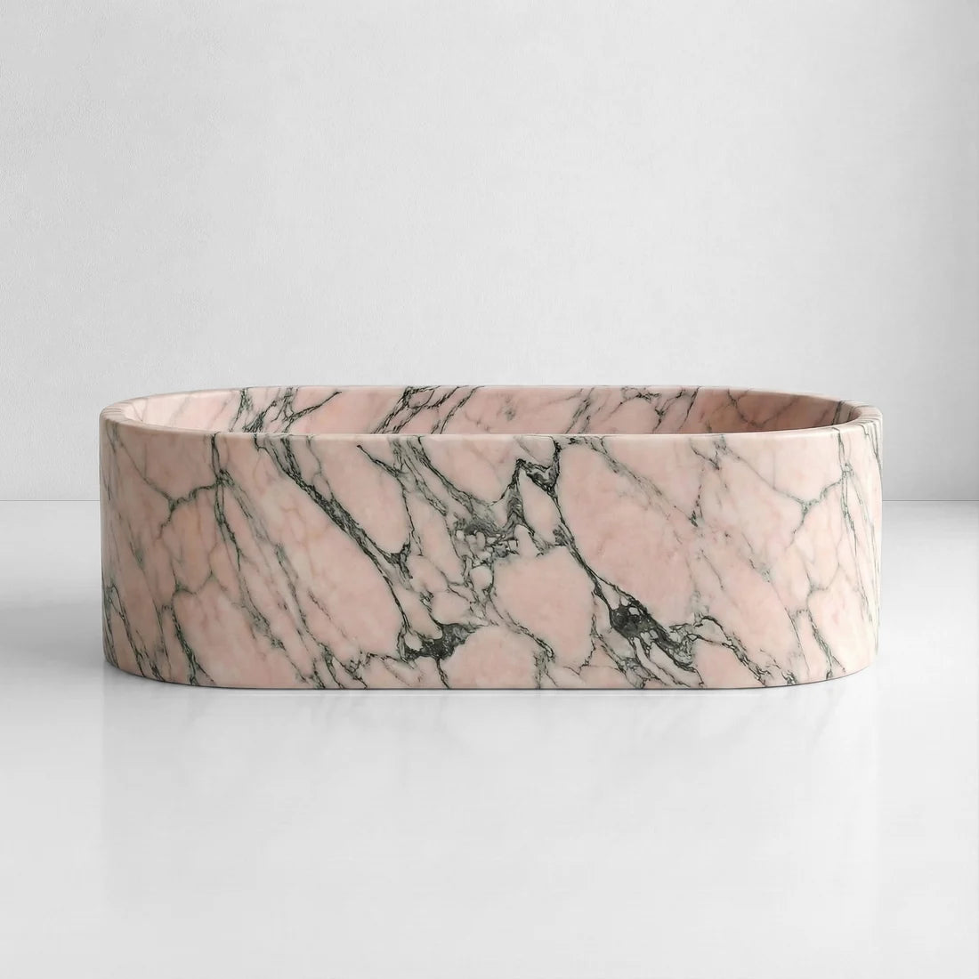Rosso Portogallo Marble Freestanding Bathtub - Elliptical