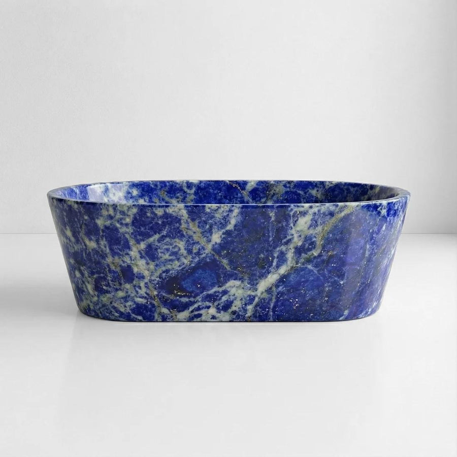 Blue Sodalite Marble Freestanding Bathtub - Tapered